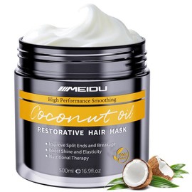 MEIDU Collagen Hair Mask,Treatment Deep  Conditioning Coconut Oil Hair Mask,Ginseng Nourishing,Shine Boosting  ,for All Hair Haircare Conditioner - Specification: 500ml-Coconut Oil Hair Mask