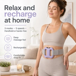 Rechargeable Ring Body Massager for Relaxation – 5-Speed Vibration Massage Tool with Strap for Home & Travel