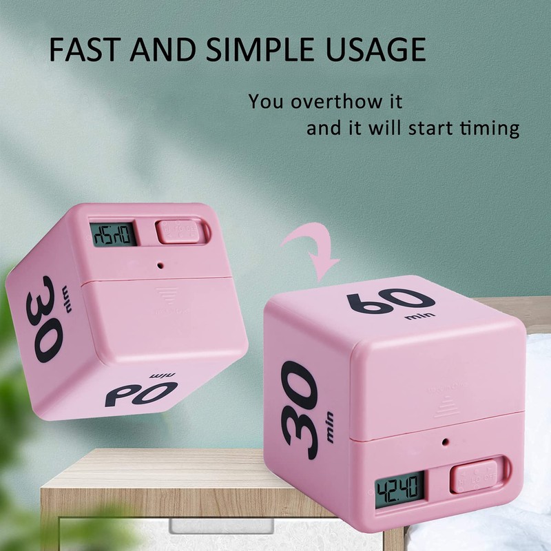 DQDEDIAN Cube Timer, Kids Timer with Gravity Sensor Flip 15