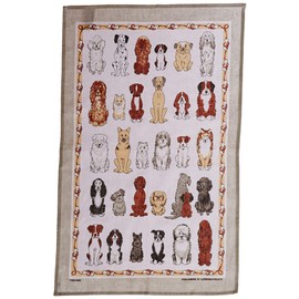 Dogs Arrived Linen Tea Towel