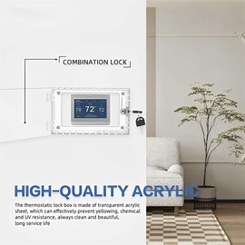 HAIJED Thermostat Box with 2 Keys, Thermostat Protective Cover, Acrylic Thermostat Guard Box, Wall Mounted Thermostat Cover Box for Restaurants, Wall Ac Panel, School