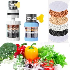 Water Filter Kitchen Tap Filtration Activated Carbon Clean Purifier 360° Rotatable Kitchen Bathroom Water Filter for Sink Faucet Chlorine Fluoride Heavy Metals Hard Water for Home Kitchen Bathroom