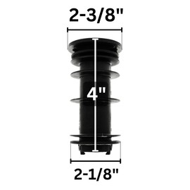 Caster Chair Company Cramco Replacement 2-3/8" (2.375") Plastic Insert Bushing for Caster Dining Chairs (Set of 2)