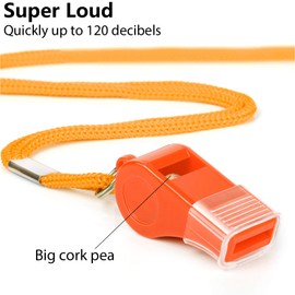 Fya Whistle with Lanyard and Mouth Handle, Super Loud Sports Whistles, Perfect for Coaches, Referees, Emergency, Lifeguards, Survival, Outdoor (Orange)