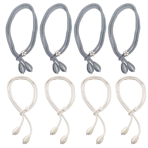 HINFHI 8 Pieces Of Hand-Woven Curtain Tie Rope, Simple And