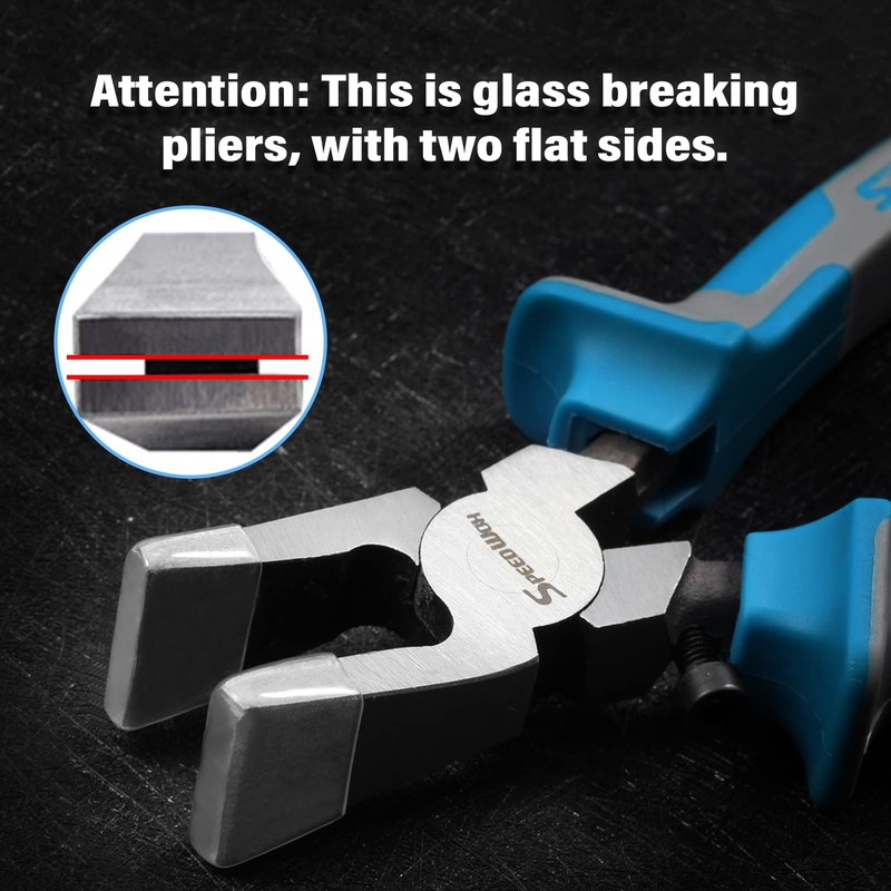 SPEEDWOX Glass Running Pliers with Rubber Tips 8 Inch Flat