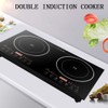 DYRABREST Electric Dual Induction Cooktop,Countertop Double Burner with Adjustable Temperature-Portable