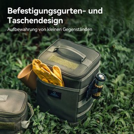 Thous Winds Camping Petroleumlampe Tasche, Taktische Aufbewahrungstasche, Outdoor-Camping-Aufbewahrungstasche, Tragbarer Aufbewahrungssack für Laternen, Kochern, Gasflaschen (Schwarz)