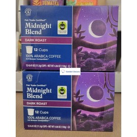 Barissimo Midnight Blend Dark Roast 12 Cups Coffee 4.86oz 138g (Two Boxes)