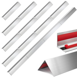 Therwen 4 Pieces Stainless Steel Corner Guards Corner Protector Metal Wall Corner Guard Wall Protection (1 x 1 x 36 Inch)