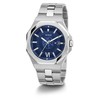 GUESS Men's 42mm Watch - Silver Tone Strap Blue Dial