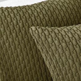 Woaboy Olive Green Throw Pillow Covers 20x20 Inch Set of 2 Decorative Couch Pillow Covers Farmhouse Soft Corduroy Boho Home Decors for Spring Winter Cushion Bed Sofa Living Room