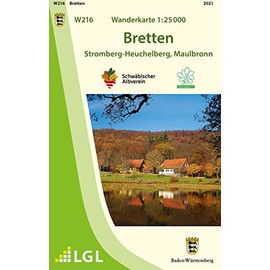 W216 Wanderkarte 1:25 000 Bretten: Stromberg-Heuchelberg, Maulbronn