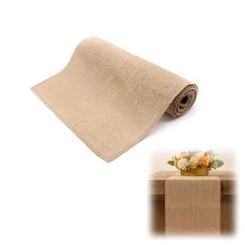 Natural Hessian Table Runner, Jute Table Runner in Vintage, Vintage Jute Fabric Table Runner, Wedding Table Runner, Khaki Table Runner for Christmas Decoration, Wedding, Party, Decoration, Home Decor,