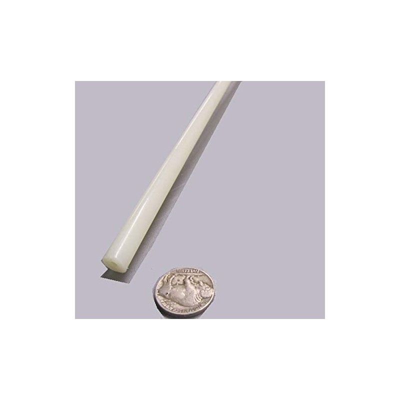 Natural Nylon Extruded Round Rod .375" (3/8") x 5 Ft