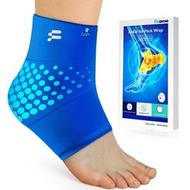 Fitomo Ankle Ice Pack Wrap – Hot & Cold Compression Therapy with 3D Cooling Tech, Reusable Wrap for Sore Feet, Swelling & Daily Relief - Color: Blue, Size: L