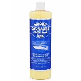 Woody Wax Carnauba Creme Wax, Professional High-Gloss Marine, RV & Aviation Wax, UV Protection for Paint & Clear Coat, Detergent Resistant Polymers, Covers Light Scratches and Removes Oxidation, 16 oz