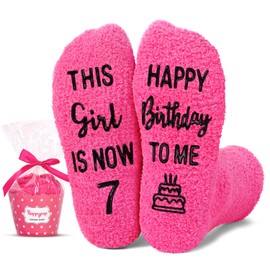 HAPPYPOP 7th Birthday Gifts for Girls - Socks for Kids Age 7, Presents for 7 Year Old Girls, Gift Ideas for Seven Year Old Girls