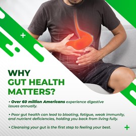 NURAFUSE 30-Day Gut Cleanse with Berberine and Senna, Cinnamon, Psyllium, Flaxseed, Aloe Vera– Supports Gut Health, Healthy Metabolism – 150 Capsules – Made in The USA