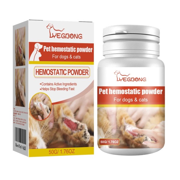 Pet Hemostatic Powder, Skin Wound Cleaning Styptic Powder For Cats