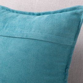 Madizz Set of 2 Short Chenille Throw Pillow Covers 12x20 Inch Pale Blue Soft Decorative Cushion Cover for Sofa Bedroom Pillow Shell