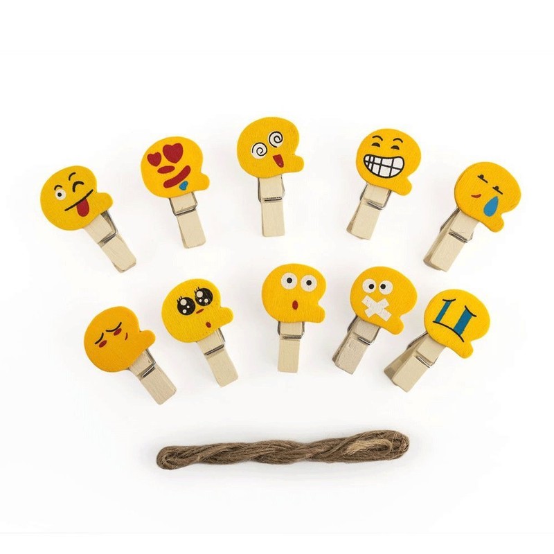 Xit Emoji Faces Photo Peg Pins for Fuji Instax Photos