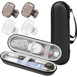 NIAWEA Estuche para Cepillo de Dientes Universal,con 4 Protector Cabezal del Cepillo,Estuche de Viaje para Cepillos de Dientes,Almacenamiento Multifuncional,Rígido,con Bolsillo Interior (22×6×7.5cm)