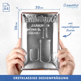 BC® Tin Sign Retro 20 x 30 cm Original Rum Vintage Decoration Metal Design as a Gift Idea for Rum Fans