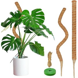 2 Pack Moss Pole, 26.8-Inch Moss Poles for Plants Monstera,Bendable Plant Support Stakes for Climbing Plants Indoor, Garden Trellis Plant Stick for Potted Plants, Pothos Philodendron