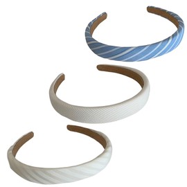 scicent Hairbands 3 Pieces Headbands for Women's Hair White Headband Thin Fabric Hair Band Fashion Head Band Hair Accessories for Girls - 10211