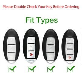 For Nissan Key Fob Cover, Carbon Fiber Pattern Car Key Case Protector for 2017-2020 2022 2023 for Nissan Titan Armada Sentra Altima Pathfinder Frontier Maxima Leaf Rogue Kicks Murano with Keychain