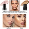 2023 3-in-1 Cream Highlighter Stick with Integrated Brush, Waterproof and