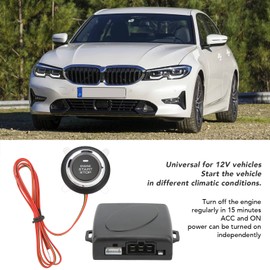 Aramox Car Push Start System, Smart Push to Start Ignition Kit Engine Start Stop Button System Universal for DC 12V Vehicles