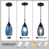 Viinew Mini Glass Pendant Light 1-Pack Handblown Clear Dark Blue