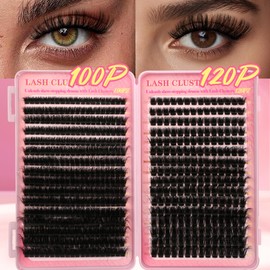 Gmagictobo Gmagictobo Cluster Eyelash Extensions Wispy Lash Clusters Kit 544Pcs Volume 100D 120D Eyelash Clusters D Curl Lashes Clusters DIY Individual Lashes Clusters Lash Cluster Glue Lash Tweezers