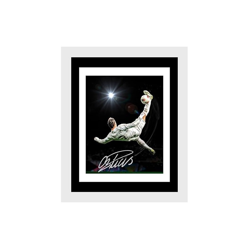 Framed Cristiano Ronaldo #7 Autograph Promo Print (Black, 16x20)
