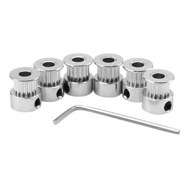 ICQUANZX 6 Pieces Aluminium 8 mm Bore GT2 Toothed Disc 20 Teeth and Allen Key for 3D Printer Reprap 6 mm Wide Timing Belt