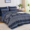 Yiran Navy Blue Comforter Set Queen Size, 7 Piece Boho