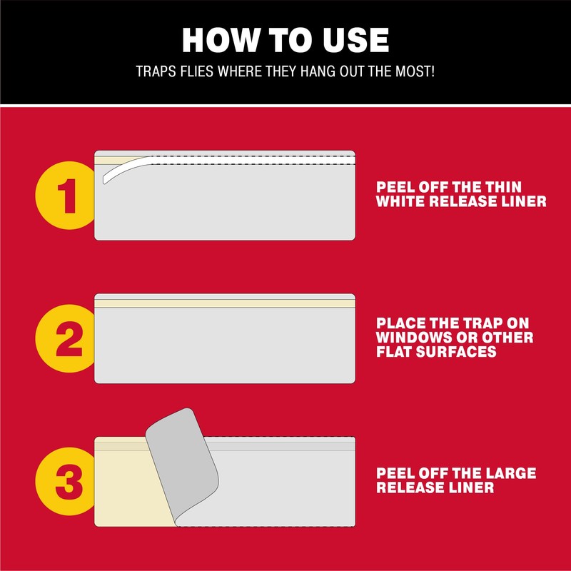 Catchmaster Window Fly Traps 48-Pack, Fruit Fly Traps for Indoors,