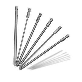 Bestgle 6Pcs Hex Shank Magnetic Long Phillips Cross Screw Head Screwdriver Bits, 150mm Length
