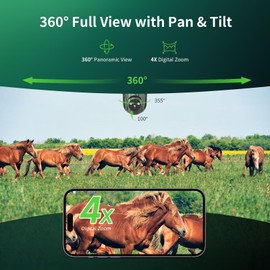 SEHMUA Cellular Trail Camera 2 Pack, 2K Solar Powered Game Cameras with Unlimited Data Plan, 4G LTE Built-in SIM Card PIR Motion Detection 360° Rotating Viewing for Outdoor Security