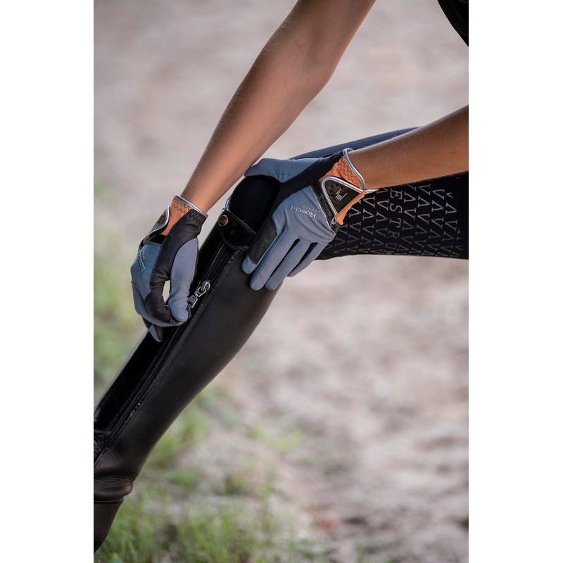 Roeckl Sports equestrian gloves MADRID, summer riding glove, black/gold 6