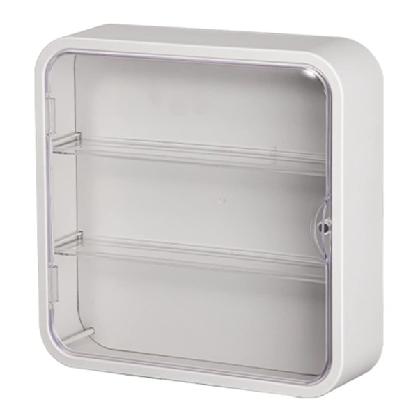 Startside Wall Mounted Figure Collection Cabinet Showcase with Lid - One-Touch Installation with 3 Tier Dividers (White White)
