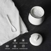 HAOTOP Porcelain Salt Bowl with Lid and Spoon,Ceramic Sugar Bowl