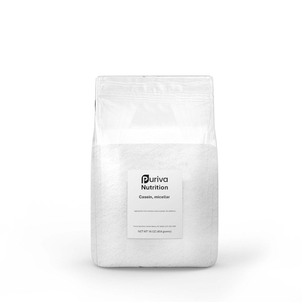Puriva Nutrition Protein Powder, Micellar Casein Isolate, Plain, 1 Pound,