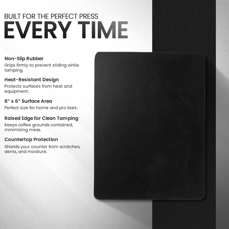 Rattleware Premium Tamping Mat - Non-Slip Espresso Packing Surface, Heatproof,