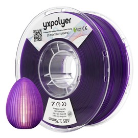 YXPOLYER Clear ABS Filament 3D Printing Filament 1.75mm 1kg, Transparent Violet, Low Odor, AMS-Compatible 3D Printer Filament for Light Diffusers, Lamp Shells, Ambient Decor