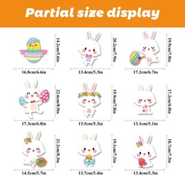 Tsathoggua Easter Window Cling, 9 Sheets Easter Bunny Window Stickers PVC Static Stickers, Easter Decorations Home, Easter Decoration Window Stickers with Rabbit, Eggs, Carrot (A)