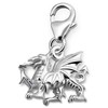 Katy Craig Dragon Welsh Charm - 925 Sterling Silver (Clip