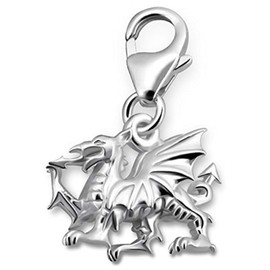 Katy Craig Dragon Welsh Charm - 925 Sterling Silver (Clip on)